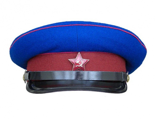 Фуражка НКВД СССР синяя, кант малиновый, околыш красный