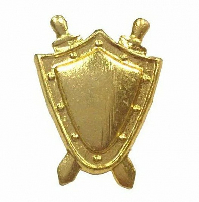 Эмблема на погоны металлическая Прокуратура (на "усах"), золото