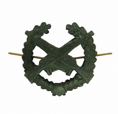 Эмблема петличная металлическая Мотострелковые войска, защитного цвета