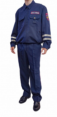 Костюм летний ДПС (куртка+1 брюки) с нашивками, ткань габардин
