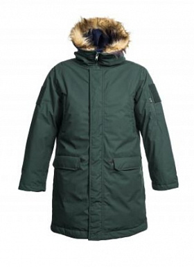 Куртка зимняя повседневная защитного цвета, опушка иск.мех (Аляска) 01.001021