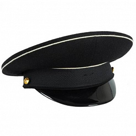 Фуражка ВМФ офицерская черного цвета, с кантом белого цвета