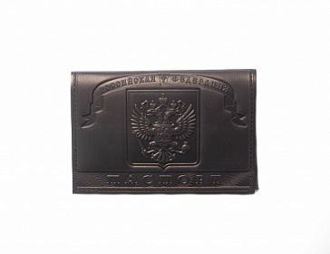 Обложка на паспорт конгрев герб+кремль, цвет черный