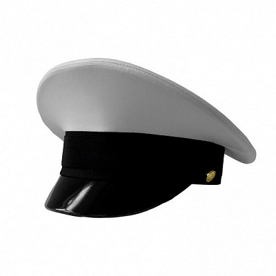 Фуражка ВМФ парадная белая, околыш черный, низкая тулья
