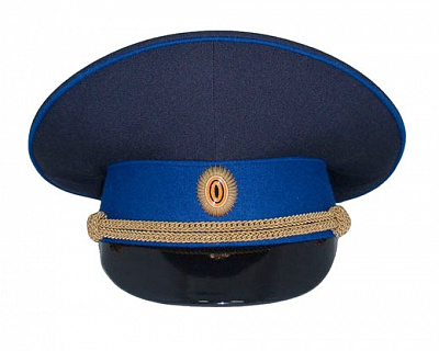 Фуражка ФСО офицерская темно-синего цвета, кант и околыш василькового цвета