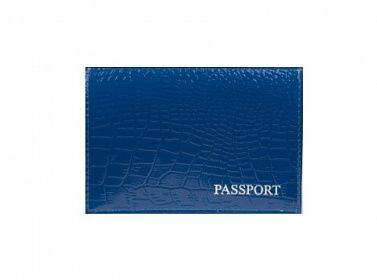 Обложка на паспорт тиснение фольга, цвет темно-синий
