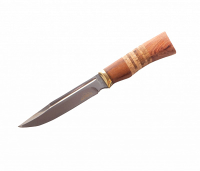 Нож охотничий Барди, лезвие 14 см, в чехле, деревянная рукоять с пробковой вставкой