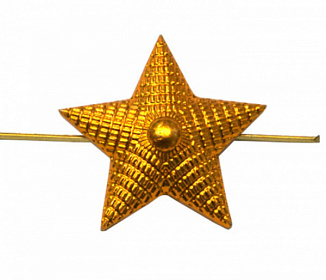 Звезда на погоны металлическая 20мм рифленая, золото