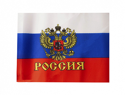 Флаг односторонний Россия с гербом