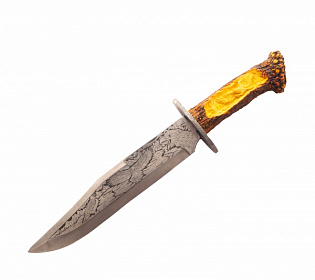 Нож сувенирный с орлом на подставке лосинные рога 35 см, металл, полист, дерево