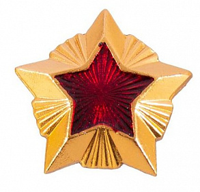 Звезда на погоны металлическая 14мм Таможня с красной эмалью, золото